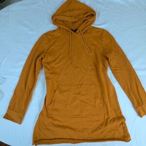 Forever 21 Women's Mustard Long Sleeve Hoodie Dress